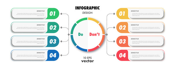 Wall Mural - Do and dont infographic design template modern style for presentation vector 10 eps