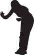© Curto - vector,silhouette crouching woman with a marker