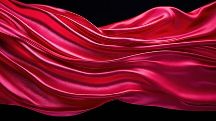 Wall Mural -   A close-up of a red cloth on a black background, featuring a red cloth in the center