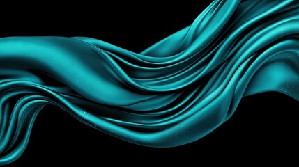 Wall Mural -   Black background with a blue wave centered, optimized text