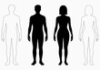 © hellosumonhaldar - Silhouettes of male and female figures with anatomical markings