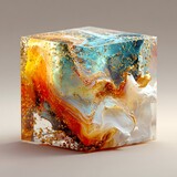 colourful ice cube on a diffrent shaoes