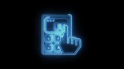 Phone Keypad Animation with Glowing Lines on Black Background