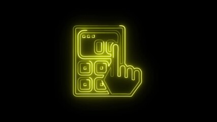Phone Keypad Animation with Glowing Lines on Black Background