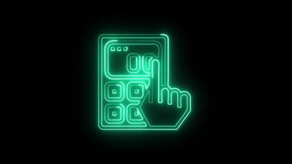 Phone Keypad Animation with Glowing Lines on Black Background