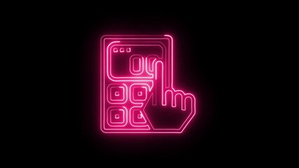 Phone Keypad Animation with Glowing Lines on Black Background