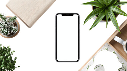 social media post mockup with clean minimal layout isolated on transparent background