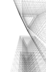 Canvas Print - architectural building. design 3d background