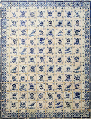 Naklejka na meble A historic exterior panel of Portuguese, blue and white azulejo wall  tiles. Obidos, Lisbon, Portugal.