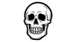 © Chanal - Black and White Skull Illustration – Bold Tattoo Style Human Skull Icon on Clean Background