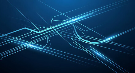 Abstract technology background with glowing circuit lines and digital network concept