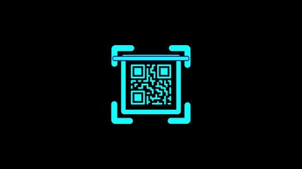 Scanning the QR code icon animation, QR code being scanning concept.