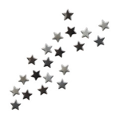 Wall Mural - PNG Silver stars scattered elegantly.
