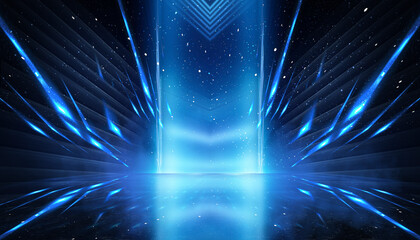 Wall Mural - Abstract futuristic neon background, glow, light reflection.