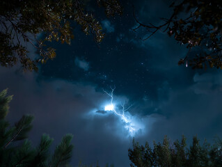 Wall Mural - lightning in the night