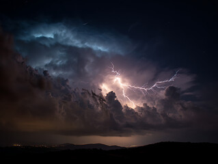 Wall Mural - lightning in the night