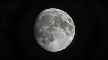 Wall Mural - Stunning detailed full moon with prominent craters and lunar seas against a deep black night sky. High-resolution astronomical image of Earth's natural satellite.