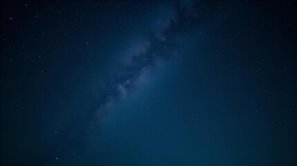 Wall Mural - Stunning dark blue night sky astrophotography showcasing countless twinkling stars and the majestic, ethereal glow of the Milky Way galaxy, a truly serene cosmic wonder.