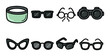 © peppastocker - Eyewear linear icon set. featuring virtual reality, glasses, monocle, goggles, sunglasses, cat-eye.