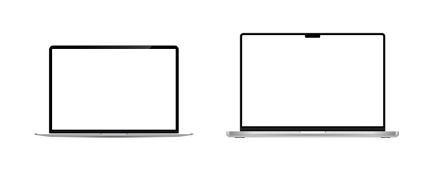 Modern device vector set. Laptop and monitor screen collection.