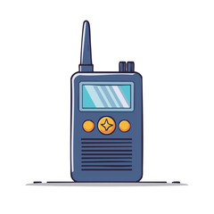 Retro walkie-talkie device with antenna and buttons