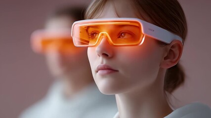 Futuristic Woman Wearing AR Glasses