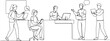 © Assem - Single continuous line drawing of Workers from agency workers who are serving customers. Dynamic single line draw design graphic vector illustration.