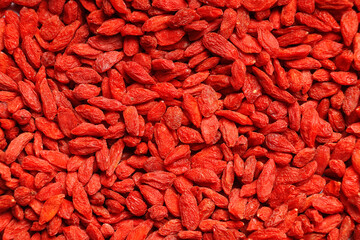 Wall Mural - Texture of red dried goji berries as background