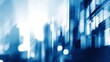 © Matthew - Abstract blue cityscape with blurred buildings and lights creating a dynamic urban atmosphere