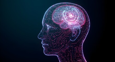 Futuristic Artificial Intelligence Digital Brain Technology Concept