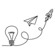 © Siraj - Lightbulb idea inspires rocket launch and paper airplane flight