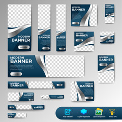 Wall Mural - set of business banners template layout design. multipurpose banners bundle and editable. vector