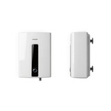 Two white electric water heaters isolated on transparent background