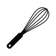© firoj - Black silhouette of a kitchen whisk on a white background