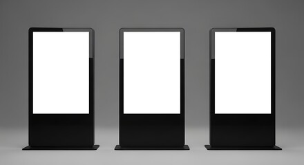 Blank Digital Advertising Displays.