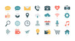 © Masand - A colorful collection of flat design web and communication icons with a subtle retro texture.