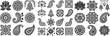 © injala - Intricate black and white decorative motifs featuring paisley, lotus, and mandala designs
