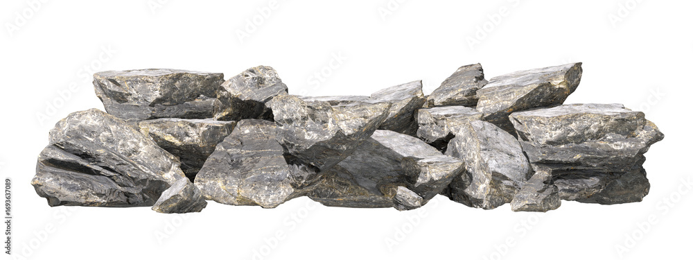 Real Rocks Remove Background Nature hard grey rocks pile landscaping on transparent backgrounds 3d ...