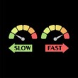 © sljubisa - Speedometer Slow and fast speed icon isolated on black background