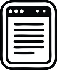 Simple document icon representation digital document file notes page text content interface symbol web page abstract design element