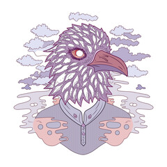 Canvas Print - A flat style illustration representing bird character 
