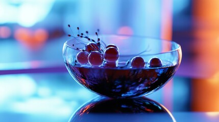 Wall Mural - a vibrant bowl filled with colorful spheres. the colorful reflections create a magical atmosphere. i