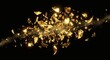 © fledermausstudio - Gold fragments exploding against a black background with smoke