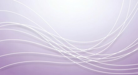 Wall Mural - light purple background with white curved lines and shadows