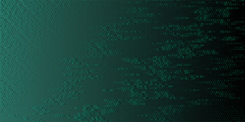 Abstract Background green binary programming code. Concept digital data Technology. Vector Illustration.