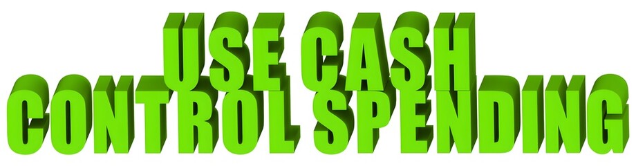 Wall Mural - Use Cash Control Spending , 3d text
