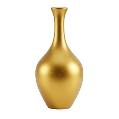 Elegant gold vase isolated on transparent background