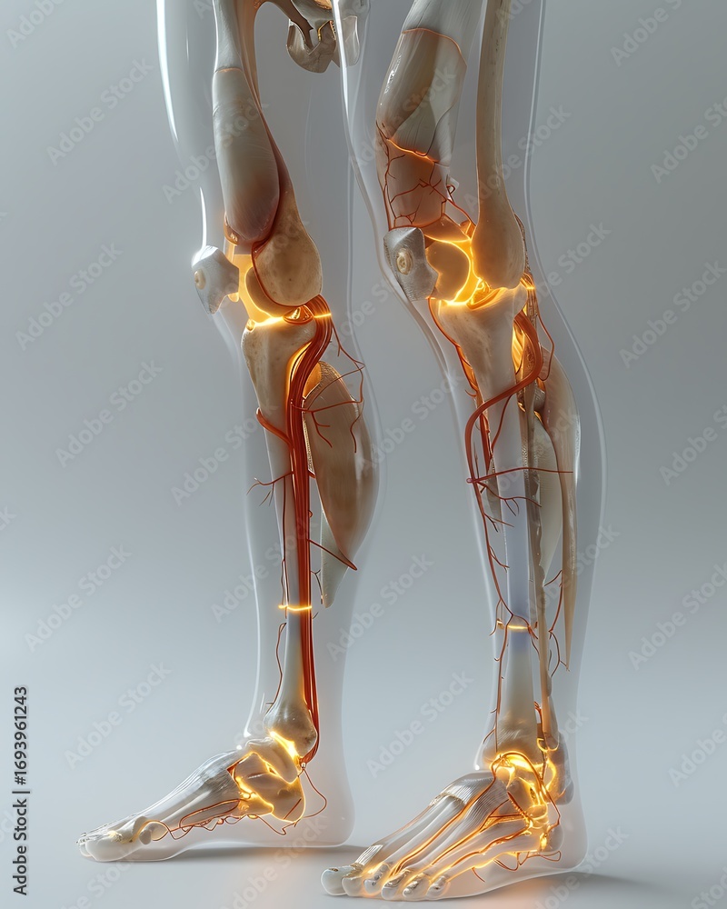 Foto de Stock Human Leg From Thigh To Shin In Cutaway Overlay Style ...
