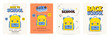 © Dukhanina Ekaterina - Colorful back to school posters set with school backpack and other. Vertical template for event flyers, invitations and promotions. Vector illustration