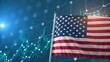 © N7 - USA flag with glowing blockchain network and trading chart — concept of digital economy revolution